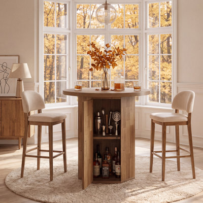 Table de bar 31,5 po avec porte de rangement cachée