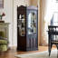 Armoire de rangement rotative en chêne de style français avec portes en verre
