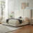 63" Velvet King Bed Frame with Storage Drawers, No Box Spring Needed, Cream-1854415747-1854415749