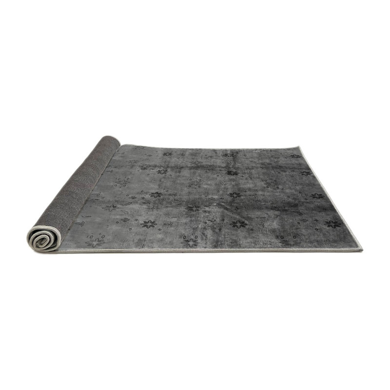 Tapis d'intérieur gris en laine Tonya, Rond 6 pi
