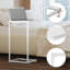 Table de bout en C avec table d'appoint et plateau en métal blanc