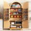 Grand garde-manger arqué cannelé de 72 po avec 8 tablettes de porte-473275524