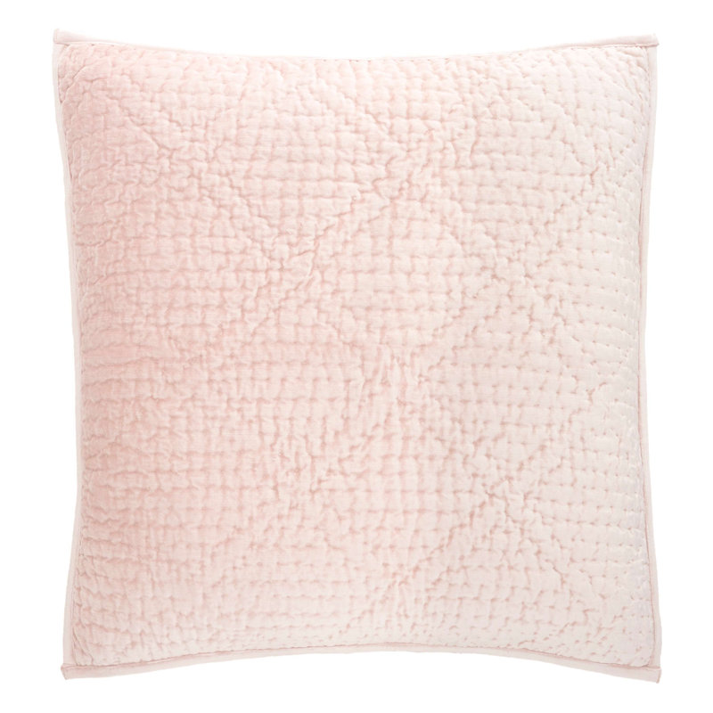 Parisienne Velvet Quilted Sham, Slipper Pink, Euro