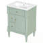 Meuble-lavabo avec lavabo, 2 tiroirs et tablettes de porte-1126211401