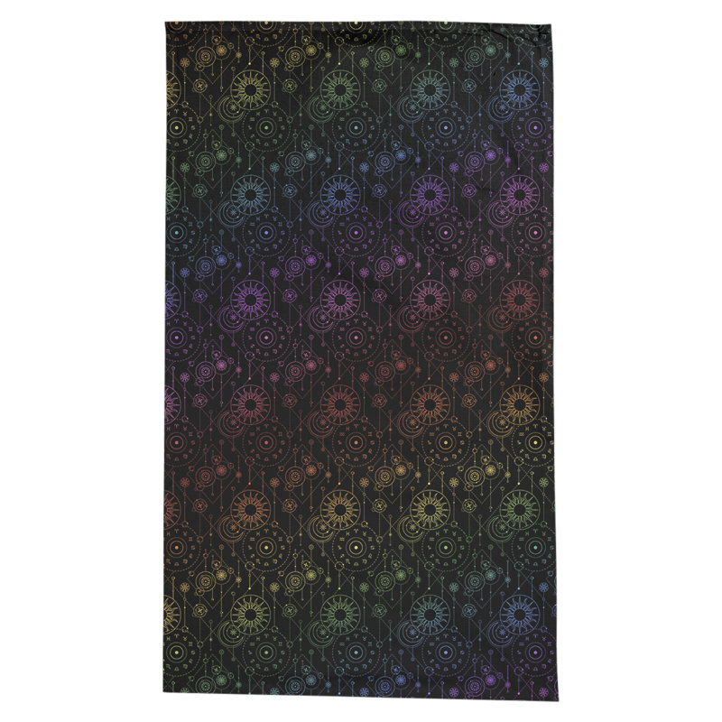 Leffel Astrology Pattern Tablecloth, Black/Rainbow