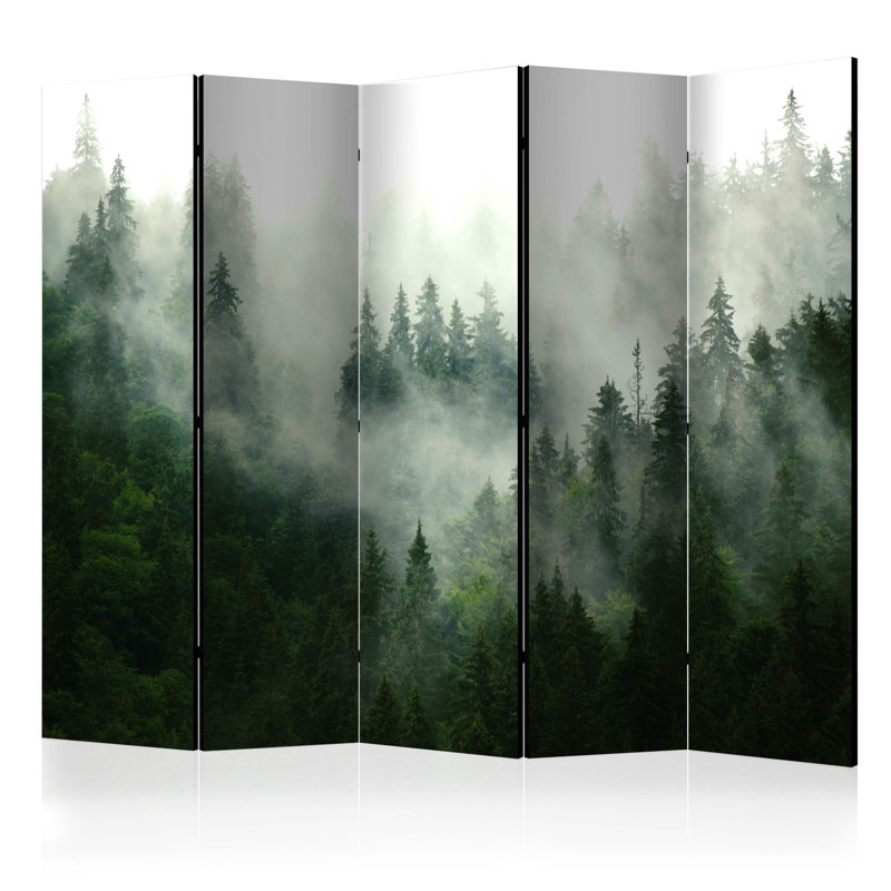 Seiling 225cm W x 172cm H 5 - Panel Solid Wood Folding Room Divider