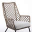 Chaise longue d'intérieur en acier pour l'extérieur avec corde truffe et coussin gris