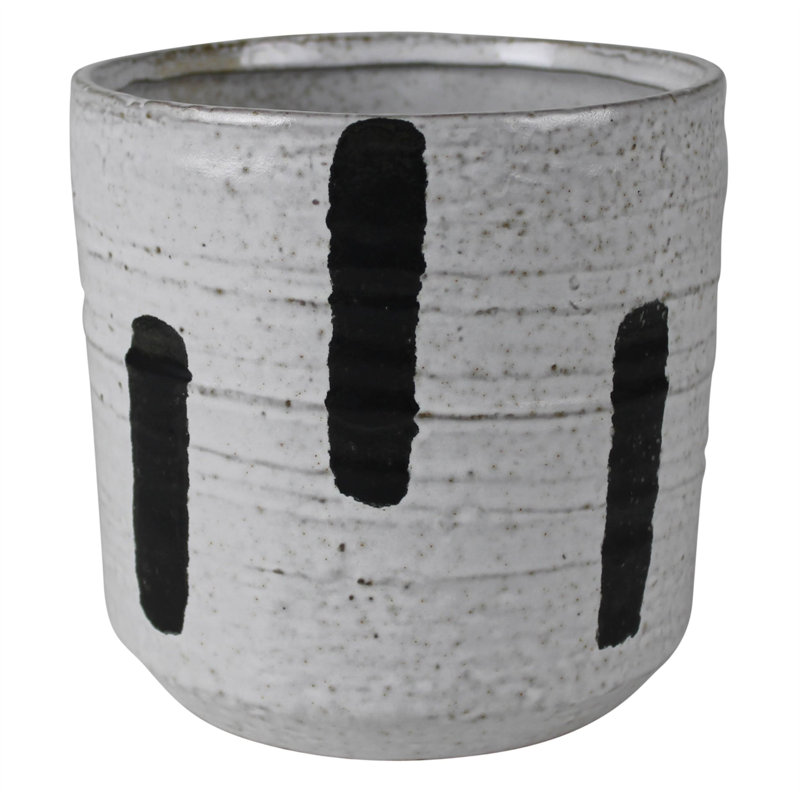 Ilithya Vertical Stripes Cachepot, 7" H x 6.5" W x 6.5" D