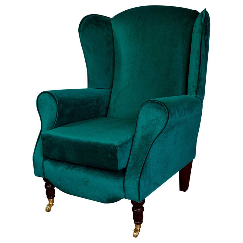 Teal Velvet Fireside Armchair