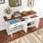 63" Fluted Storage Sideboard Buffet Cabinet With Shelf And 3 Drawers-64201851