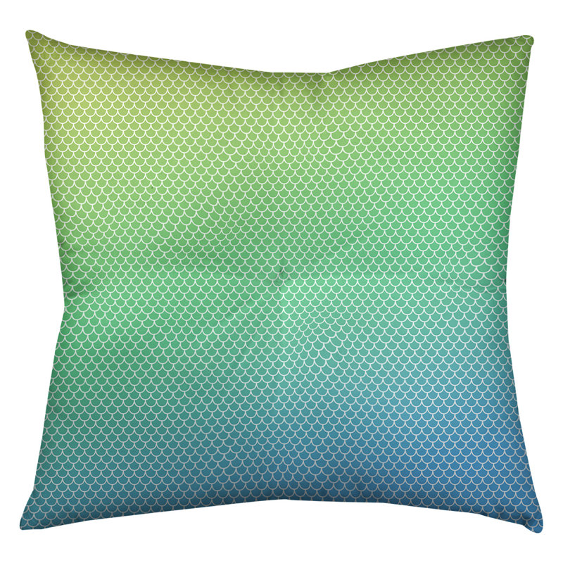 Coussin de sol Katelyn Elizabeth, 26 po x 26 po, Jaune-vert / bleu