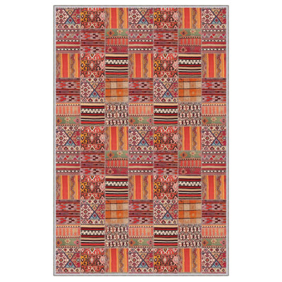 Tapis tissé de qualité supérieure, 100% polyester, 4,6 x 7,2 pi | Pois antibactérien antidérapant en PVC | Impression numérique 3D, lavable à la machine, hauteur des poils: 0,3 po | Idéal pour le salon, la chambre à coucher et les espaces repas