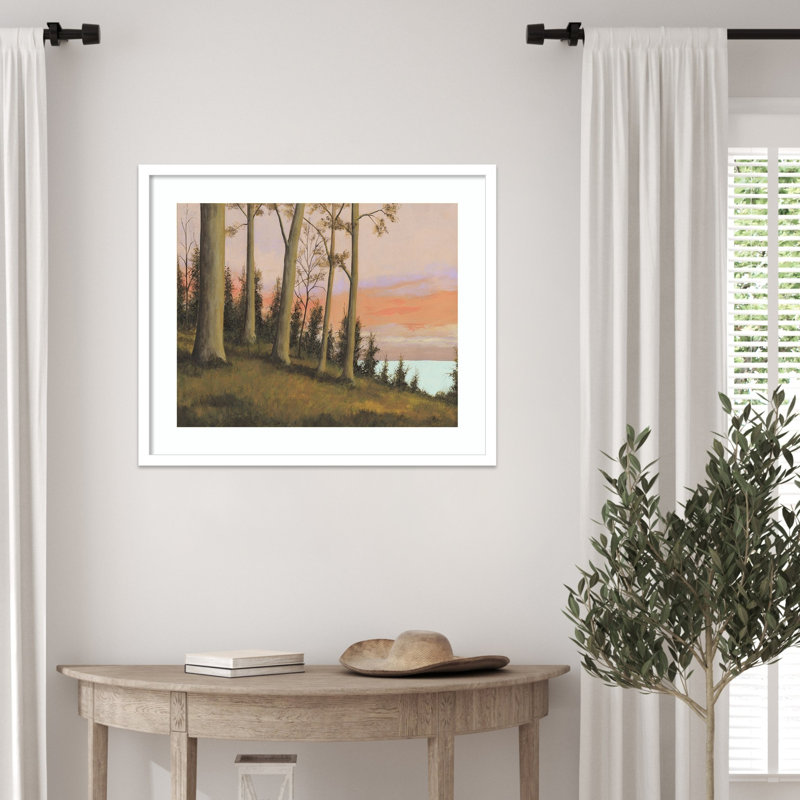 «Distance Lakeshore n ° 2» par Michael Willett, reproduction d'art encadrée sur bois, 21 x 25