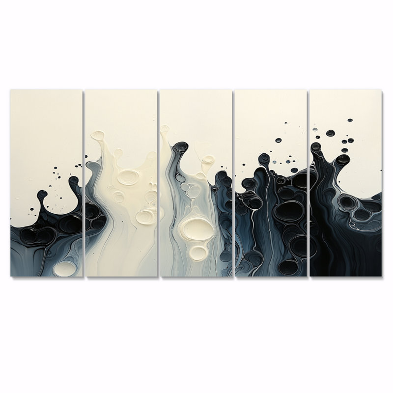 Vague goutte à goutte vague rythmique éclaboussures de sérénité, H 28 po x l 60 po, 5