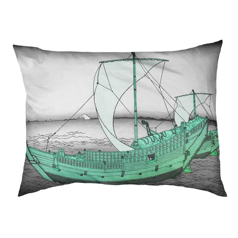 Coussin pour chien kazusa sea route Burkart, Moyen (l 42,5 po x P 32,5 po x H 4 po), Gris / Vert