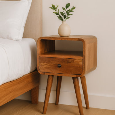 Wenzel 193.55cm W Solid Wood Bedside Table