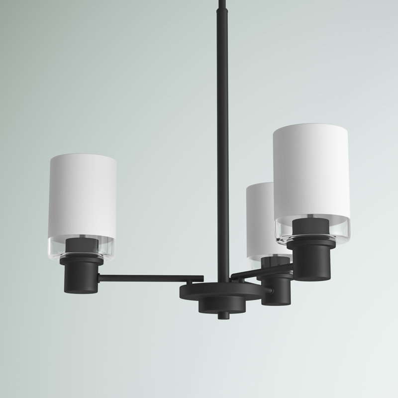 Lustre cylindrique Spoutnik Charvic Light, Noir mat, 5 lumières
