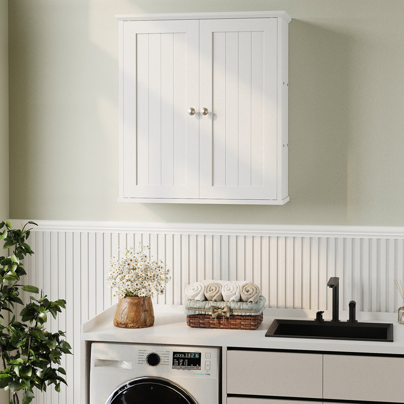 Deyaa Wooden Wall Cabinet, White