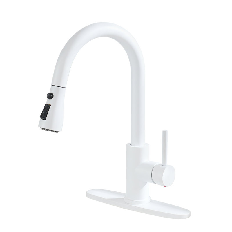 Mondawe Kitchen Faucet, White