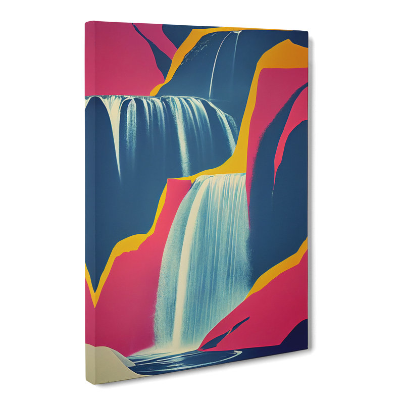 Colourful Waterfall - Wrapped Canvas, 76cm H x 50cm W x 3cm D