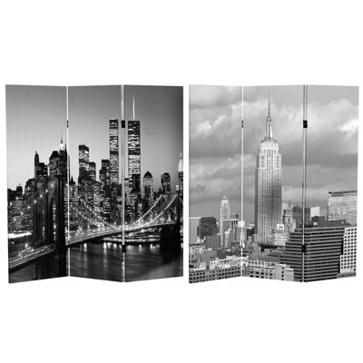 New York Scenes 3 Panel Room Divider by East Urban Home