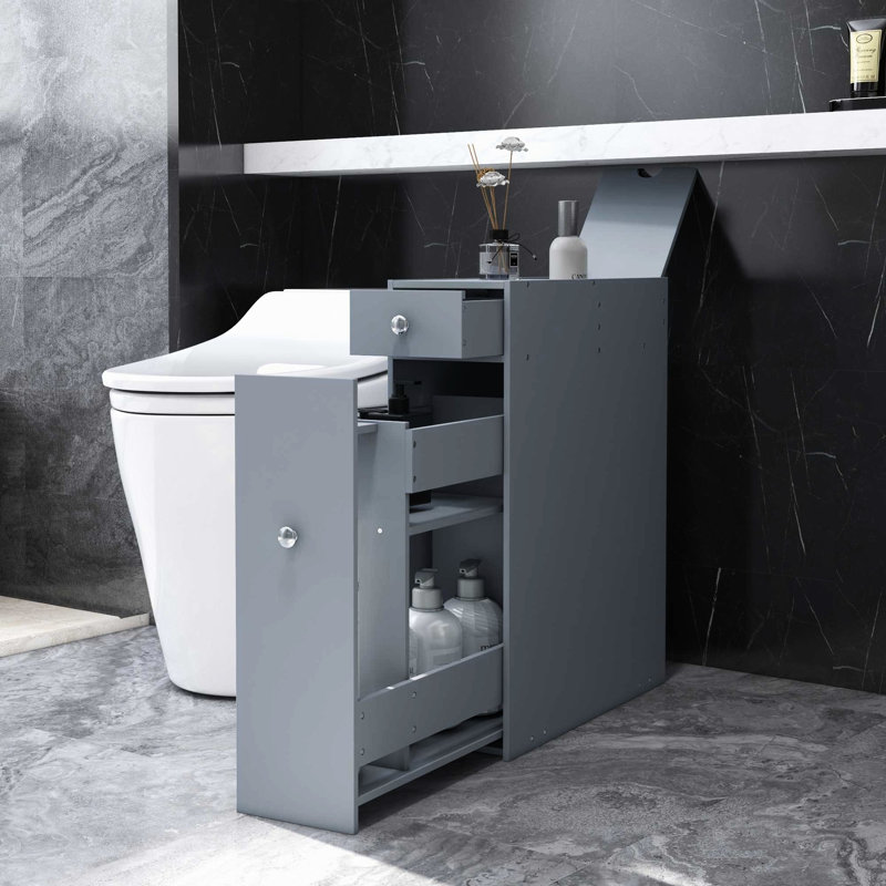 Armoire de toilette pour salle de bain - Gris. Peu encombrant et fonctionnel. Plusieurs compartiments.