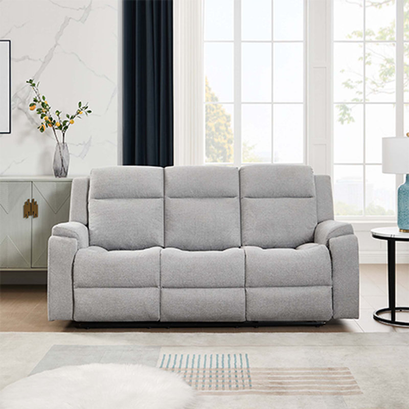 Orka 1+3 Seater Fabric Manual Recliner Living Room Sets Set Blue, Grey