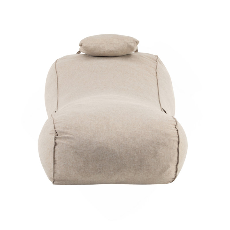 Lemoore Outdoor Bean Bag Lounge Chair, Dark Beige, Dark Beige Fabric