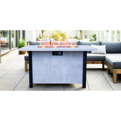 Table de foyer d'extérieur au gaz propane de 44 po x H 25 po - processus de sculpture résistant aux températures élevées de 50 000 BTU pour des matériaux écologiques avec l'effet du grain de charbon