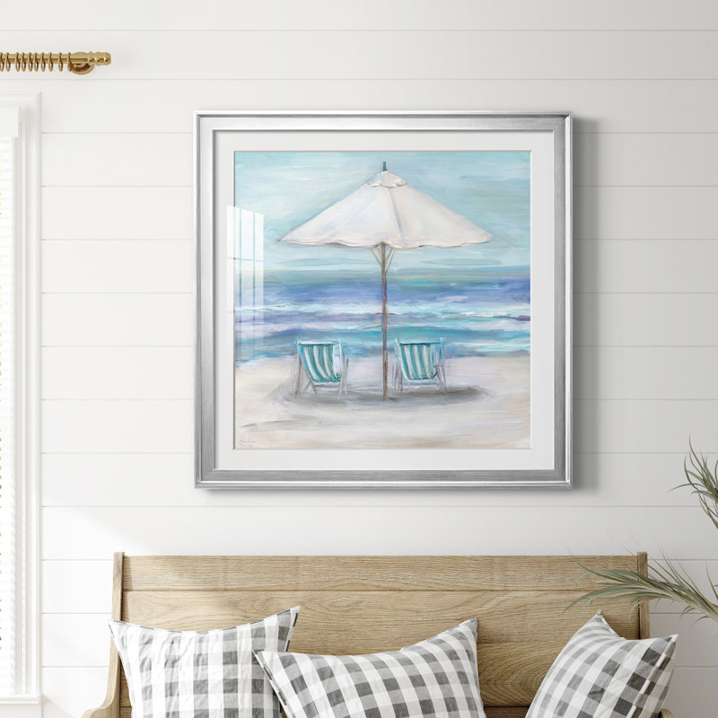 Gulf Shores II - peinture encadrée, Argent, H 26,5 po x l 26,5 po x P 1,5 po