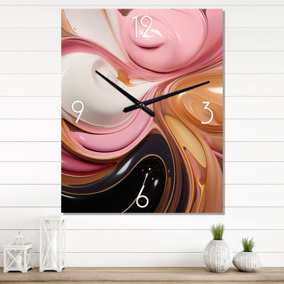 Horloges murales fantaisistes, roses, dorées et glamour