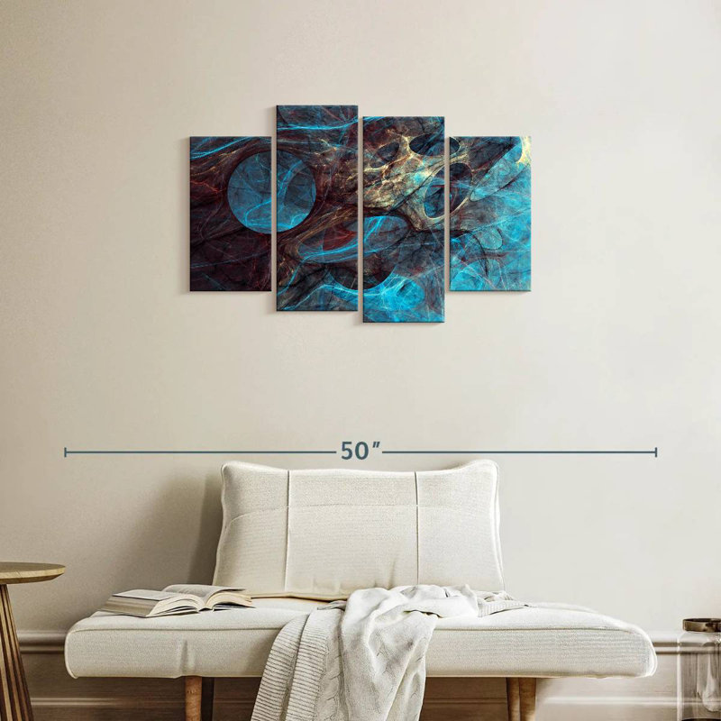 Abstrait bleu sous-marin Avery, H 22 po x l 36 po