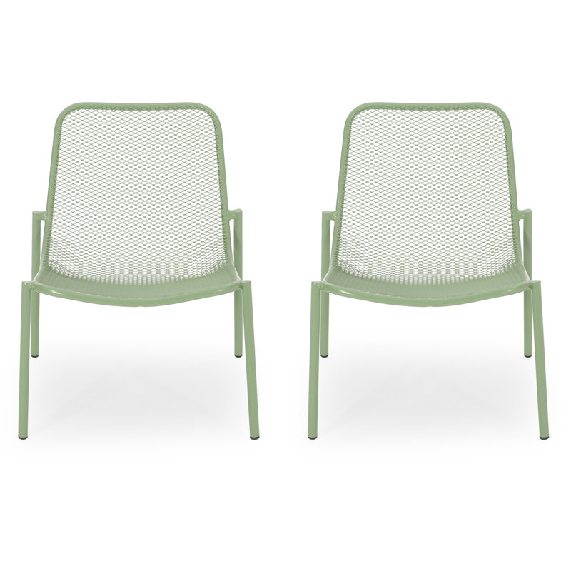 Chaises d'appoint empilables en maille métallique Bisso , Vert mat