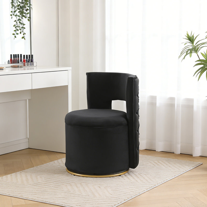 Fauteuil demi-tonneau pivotant avec rangement, Noir