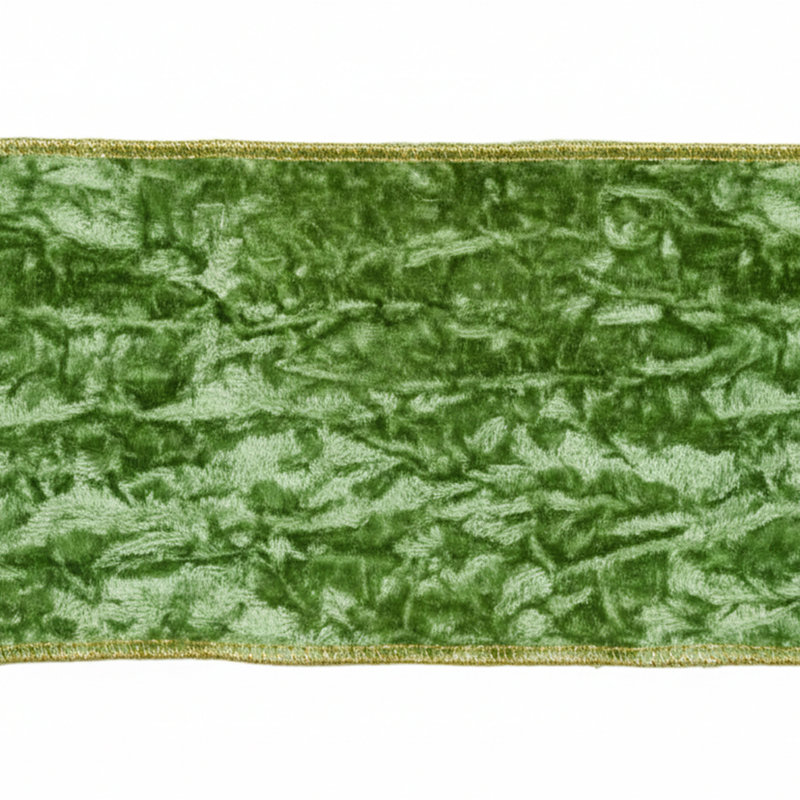 Ruban de Noël à bord câblé, Vert mousse