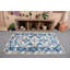 Tapis rétro, tapis turcs, tapis de 4,1 pi x 6,5 pi, tapis Oushak, tapis marocains bleus