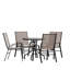 Ensemble de salle à manger de patio 5 pièces Elgin - Table en verre, 4 chaises empilables Flex-271068526