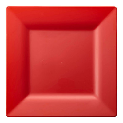 Red Square Plastic Dinner Plates (9.5")
