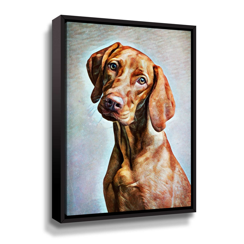 "Vizsla hongrois" par Aldridge, impression sur toile, Toile encadrée noire, H 18 po x l 14 po x P 2 po