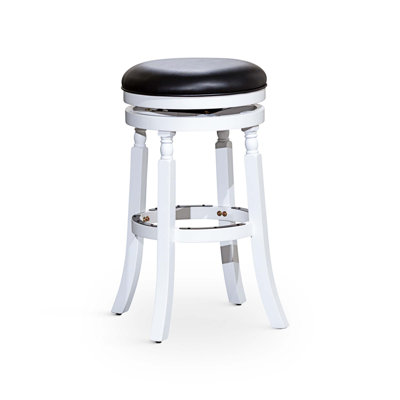 Syndra Swivel Upholstered Counter Stool with Solid Wood Frame