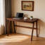 Bureau en bois d'hévéa massif avec tiroir, bureau de bureau à cadre en A de 99 cm (39 po) pour la maison