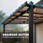 Outsunny 3.6 x 3 m Lean to Garden Pergola with Waterproof PC Roof Dark Grey