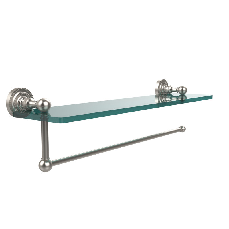 Marchmont Bracket Shelf with Towel Bar, Satin Nickel