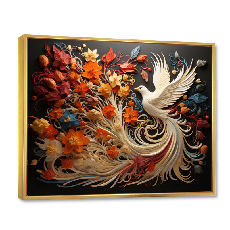 Ivelisse Christianity Pentecost Fire, Gold Floater Framed, 34" H x 44" W x 1.5" D