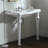 Whitehaus 40" Rectangular Console Sink With Integrated Oval Bowl, Backsplash, Ceramic Leg Support And Overflow-91992130