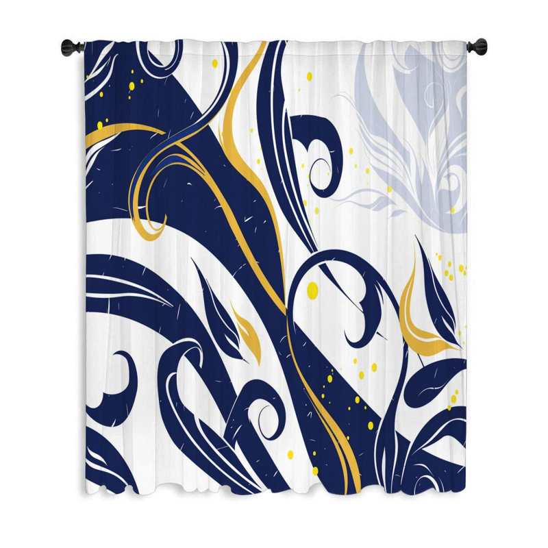 Rideaux de fenêtre à motif Whirl, L 50 po x L 96 po