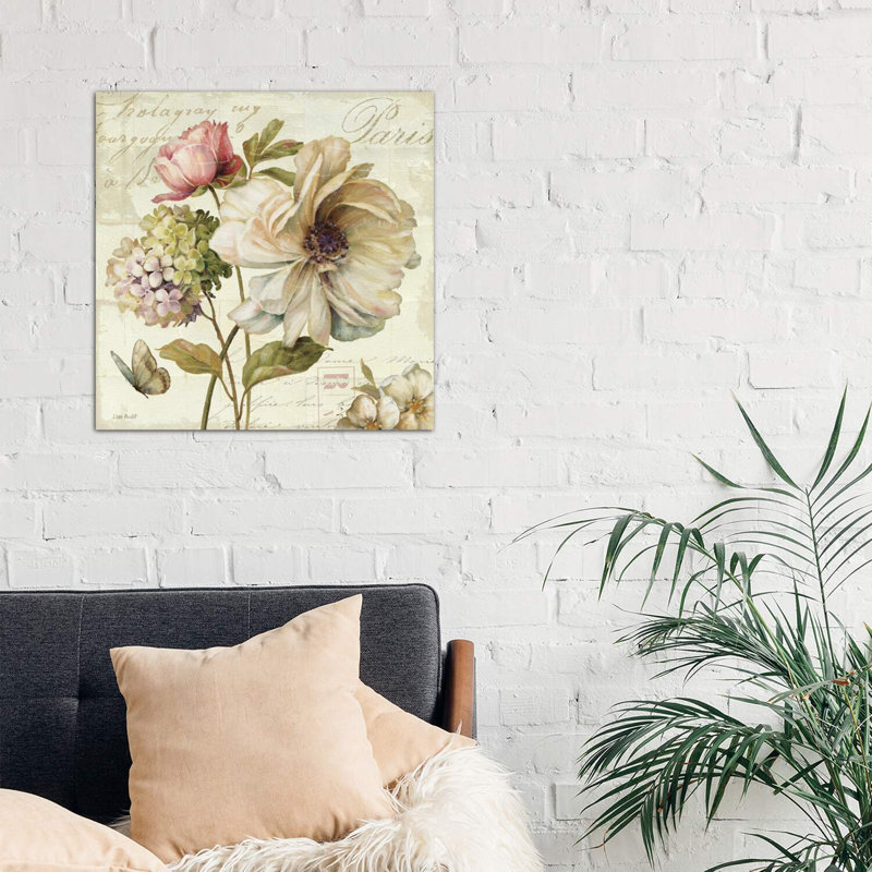 Marche de fleurs II (sans texte) par Lisa Audit - impression d'art graphique, Toile tendue, H 26 po x l 26 po x P 1,5 po