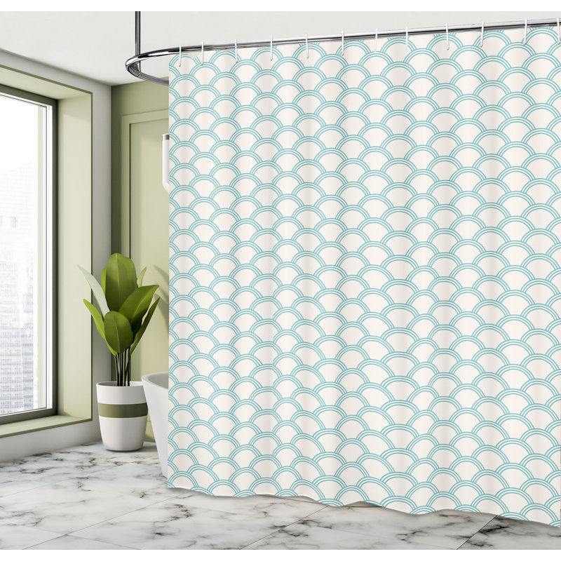 Shower Curtain with Hooks Included, 70"H x 69"W