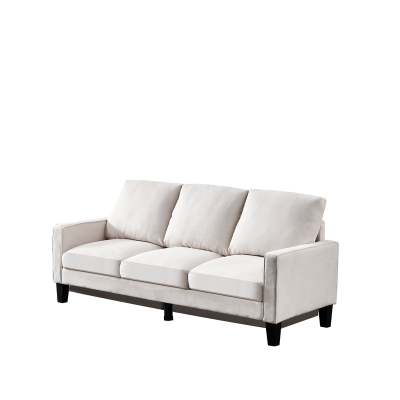 Aurielle 75'' Upholstered Sofa, White Linen Blend