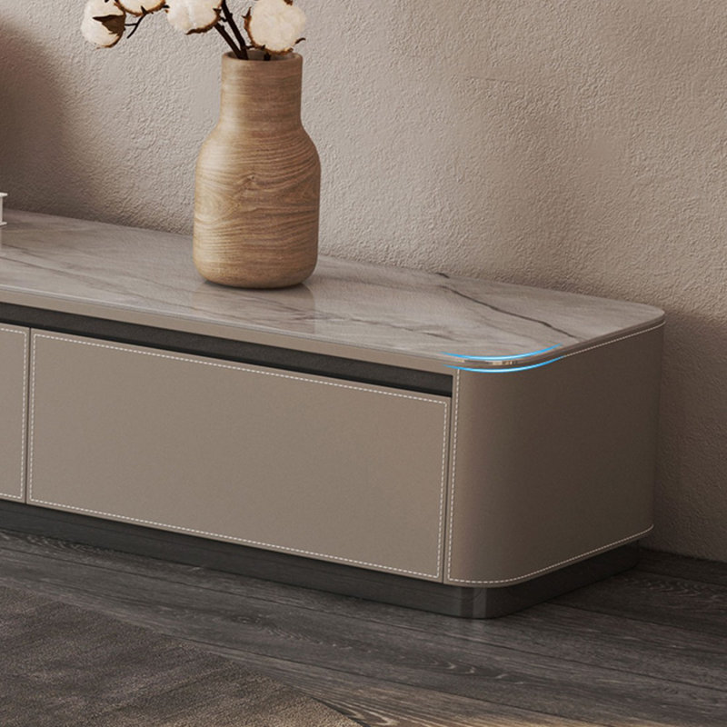 Modern Beige Solid Wood TV Stands